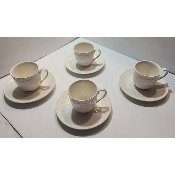 Mikasa Italian Countryside Cups and Saucers Set of 4 DD900 Cream Colored Elegant - Picture 1 of 16